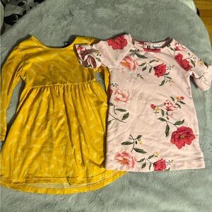 Floral and Yellow Long Sleeve Dresses toddler